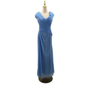 AW BRIDAL 6 S light dusty blue prom bridesmaid wedding formal maxi dress NEW B21